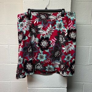 Talbots Floral Women's Skirt in Red and Black